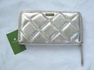 PLATINUM QUILTED LEATHER 59TH STREET NEDA CLUTCH WALLET