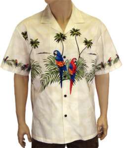 GAT Hawaiian Parrots   Cotton Men Shirts  