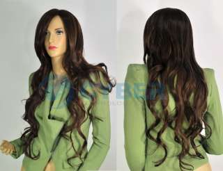Vogue Brown long curly Wavy Sexy Ladys wig wigs hair  