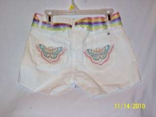 Girls Shorts White LEI Chelsea LowRise Butterfly NWT 12  