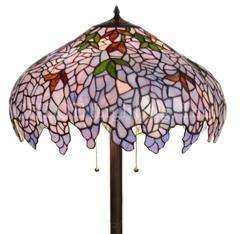 WISTERIA STAINED GLASS TIFFANY STYLE FLOOR LAMP D 19  