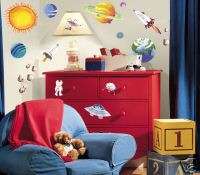 OUTER SPACE 35 Wall Stickers PARTY DECORATIONS FAVORS  
