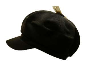 New Knitted Polyester Newsboy Hat Cap Black  