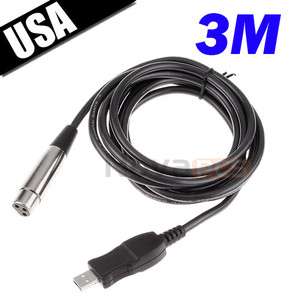 3M Microphone USB MIC Link Cable Adapter USB2.0 Male to XLR Female for 