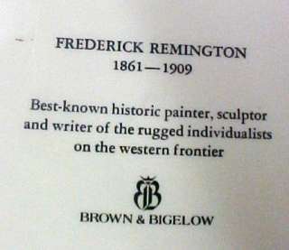 Vintage Frederick Remington USA Brown Bigelow Plate  
