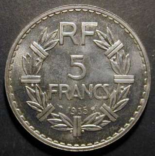   5 Francs Lavrillier 1935. [n°307]