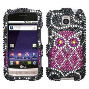  Owl Design Diamond Crystal Bling Case for LG Optimus M 
