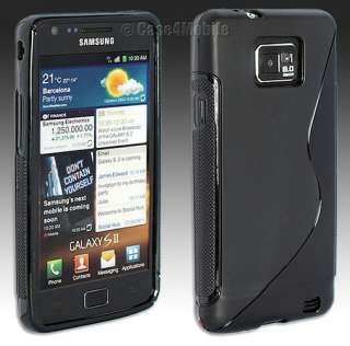 Black Silicone Case Cover for SAMSUNG GALAXY S2 S II i9100 & Screen 