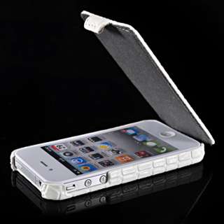 Krokodil Leder Tasche Flip Case Hülle Schale für Apple iPhone 4 4G 