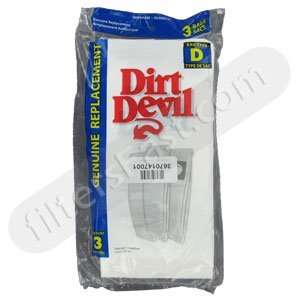  Dirt Devil TYPE D Vacuum Cleaner bags 3 PACK