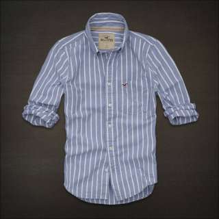 NWT HCO HOLLISTER Mens Emerald Bay Seagull Striped Casual Shirt NEW 