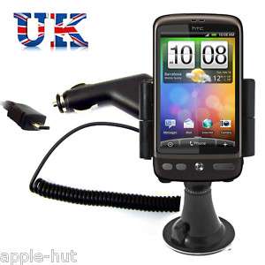 CAR WINDSCREEN HOLDER & CHARGER FOR HTC DESIRE S HD/WILDFIRE S 