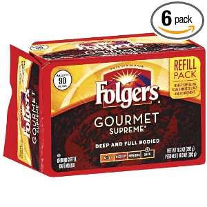 Folgers Gourmet Supreme Ground Coffee, 10.3 Ounce Refill Packs (Pack 