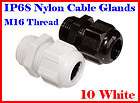 10 M16 WHITE NYLON CABLE GLANDS WE SELL ELECTRIC MAINS 