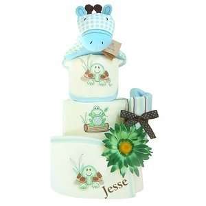   Organic Personalized Love Me Tender   Baby Boy Diaper Cake Baby