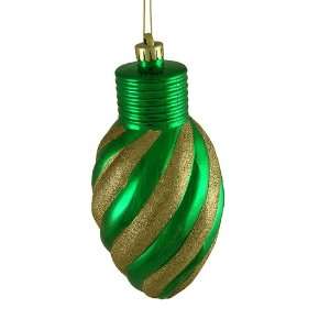   Stripe Shatterproof Light Bulb Christmas Ornament 11