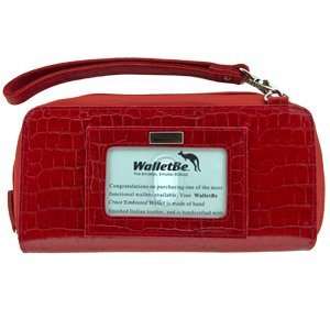  Red Womens Croc Leather Wallets Croco Coin Purse Clutch 