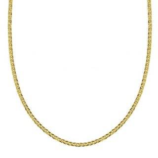 14k Yellow or White Gold Diamond Cut Wheat Chain Necklace