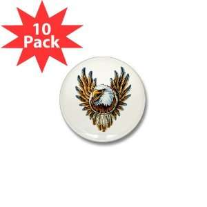  Mini Button (10 Pack) Bald Eagle with Feathers 