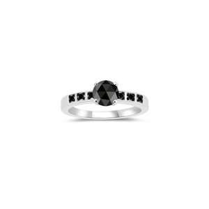   71 Cts Black Diamond Engagement Ring in 14K White Gold 9.5 Jewelry