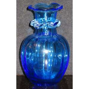   Hand Blown Art Glass Vase with Rigaree Necklace 
