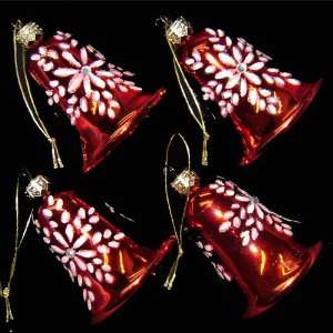 Boxed Christmas Ornament Bells, set of 4 