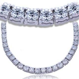 IGI Certified 18k White Gold Diamond Tennis Necklace (7.00 cttw, H I 