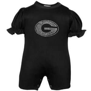  Georgia Bulldogs Infant Girls Black Rhinestone Romper 