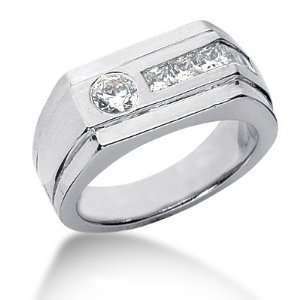  1.0 Ct Men Diamond Ring Wedding Band Princess Cut Channel 