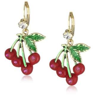  Betsey Johnson Rio Cherry Drop Earrings Jewelry