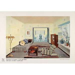 153377470 1933 Art Deco Living Room Sofa Easy Chair Lamp Print    