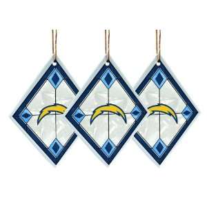  San Diego Chargers   NFL Art Glass Decorative Ornament Set 