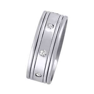 16ct Sterling Silver Polished Round Cut Diamonds Eternity Wedding Band 
