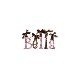  French Chic Pink & Brown Wooden Wall Letters Baby