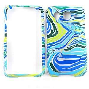 HTC Desire HD/Inspire Blue/Green Zebra HARD PROTECTOR COVER CASE/SNAP 