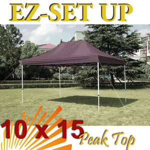BLACK 10x15 EZ Pop Up Canopy Gazebo Party Wedding Tent NEW  