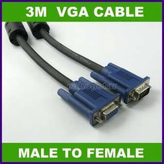 10 FT 15 Pin SVGA VGA Male to Female Extension Cable  