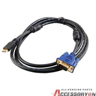 6ft Gold Mini HDMI Male to VGA HD 15 pin Male Cable  