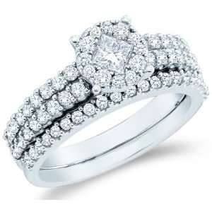    12   14k White Gold Diamond Ladies Womens Bridal Engagement Ring 