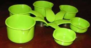   CLASSIC 6 Pc Baking Cooking MEASURING CUPS SET Green NEW  