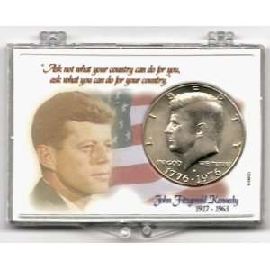  1976 D Kennedy Half Dollar in Commemorative Display Case 