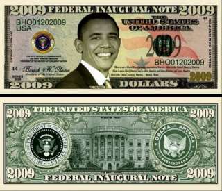 Barack Obama 2009 Commemorative Dollar Bill (5/$2.50)  