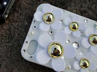 Luxury 3D Designer Bling Crystal Pearl Flowers Case Cover for Apple 