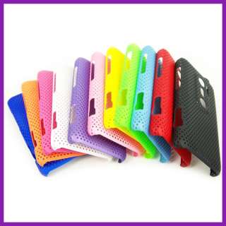 11x Mesh Hard Back Case Cover HTC Evo 3D Black Blue Pink Green Orange 