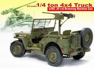 Dragon 1/6 WWII 1/4 Ton 4x4 Truck Jeep 50 cal Browning  