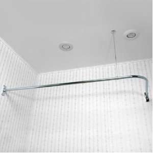  Corner Shower Curtain Rod (72 x 48 / 36 Ceiling Support 