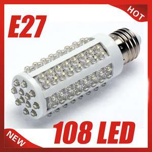 108 LED Corn Light 7W 360° Bulb E27 Lamp 110V AC White  