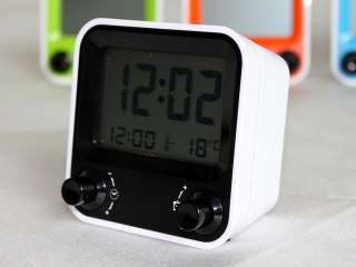 Alarm Clock LCD Digital Temperature Backlight B/W  