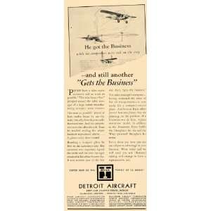  1930 Ad Ryan Detroit Aircraft Airplane Plane Aviation 