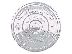    Eco Products Compostable Cold Drink Cup Lids, Flat, Clear 